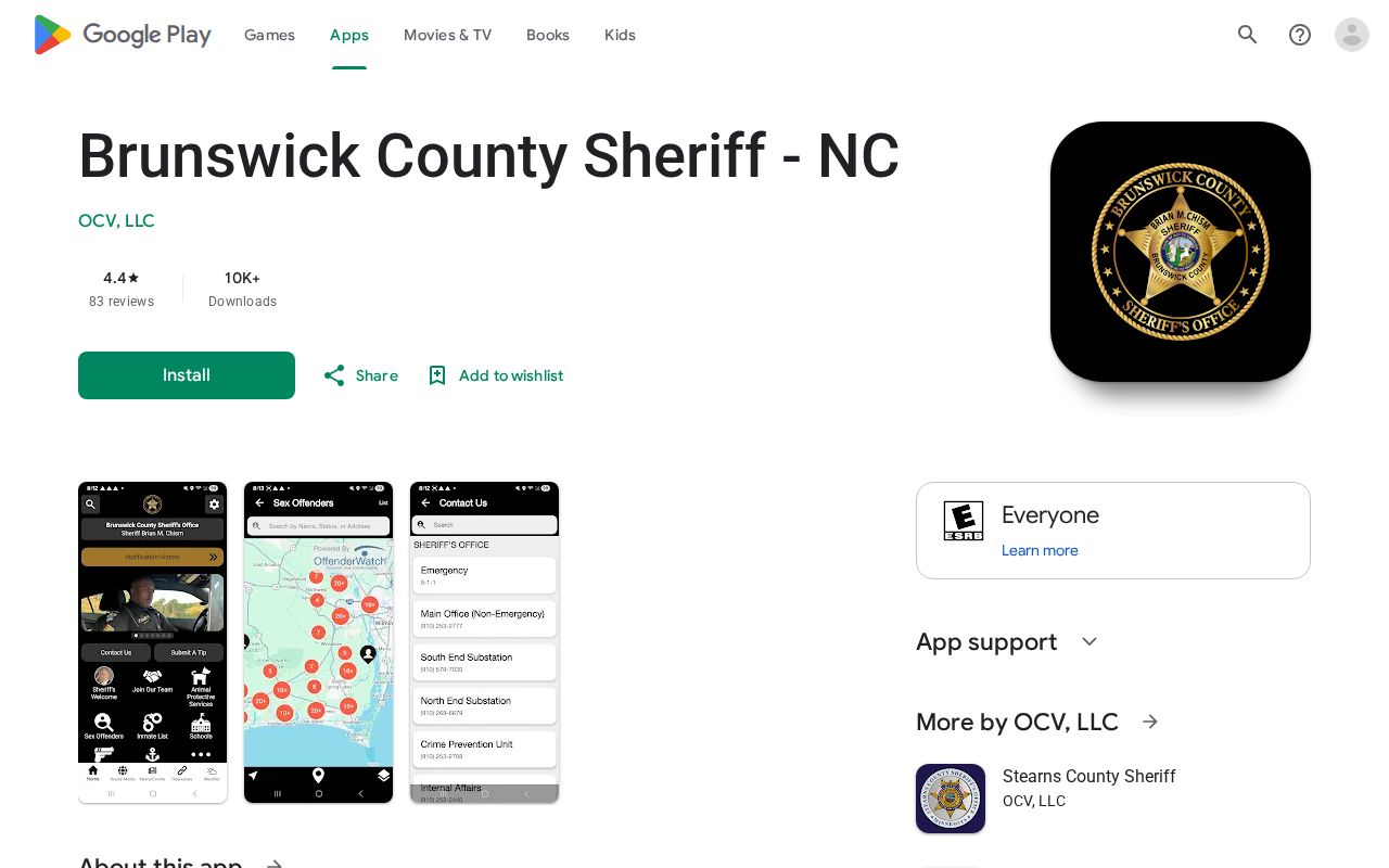 Official Brunswick County Sheriff app for inmate and release information
