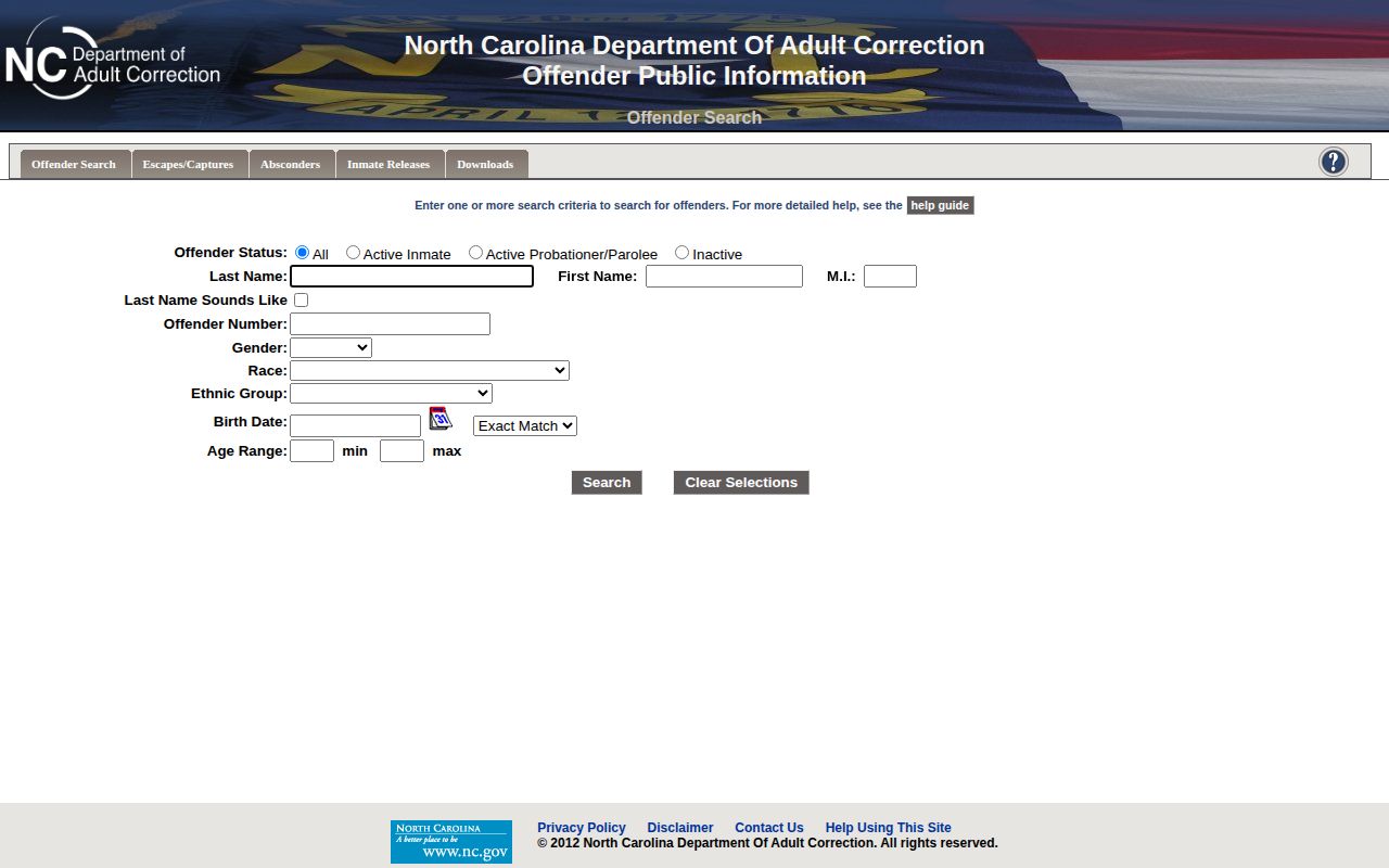 NCDAC offender search for Brunswick County released inmates